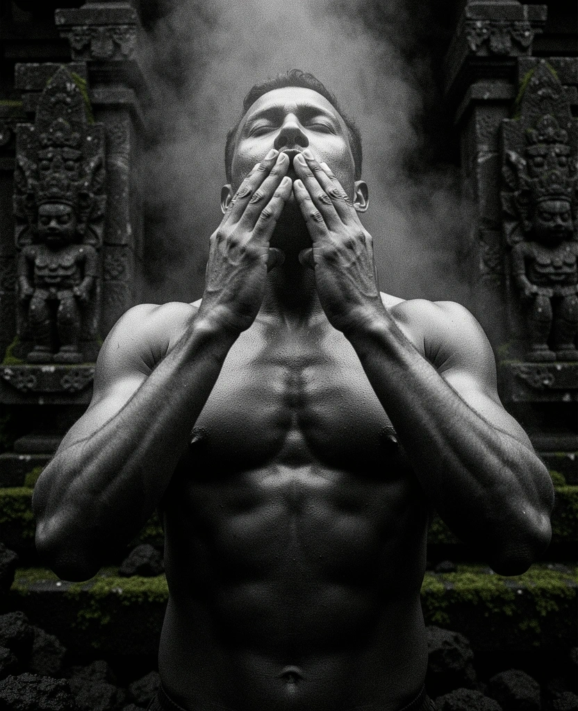 Breathwork in volcanic mist
