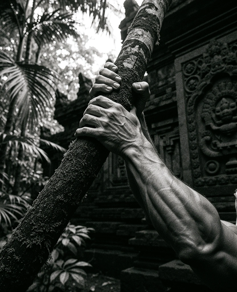 Pull-up on jungle branch